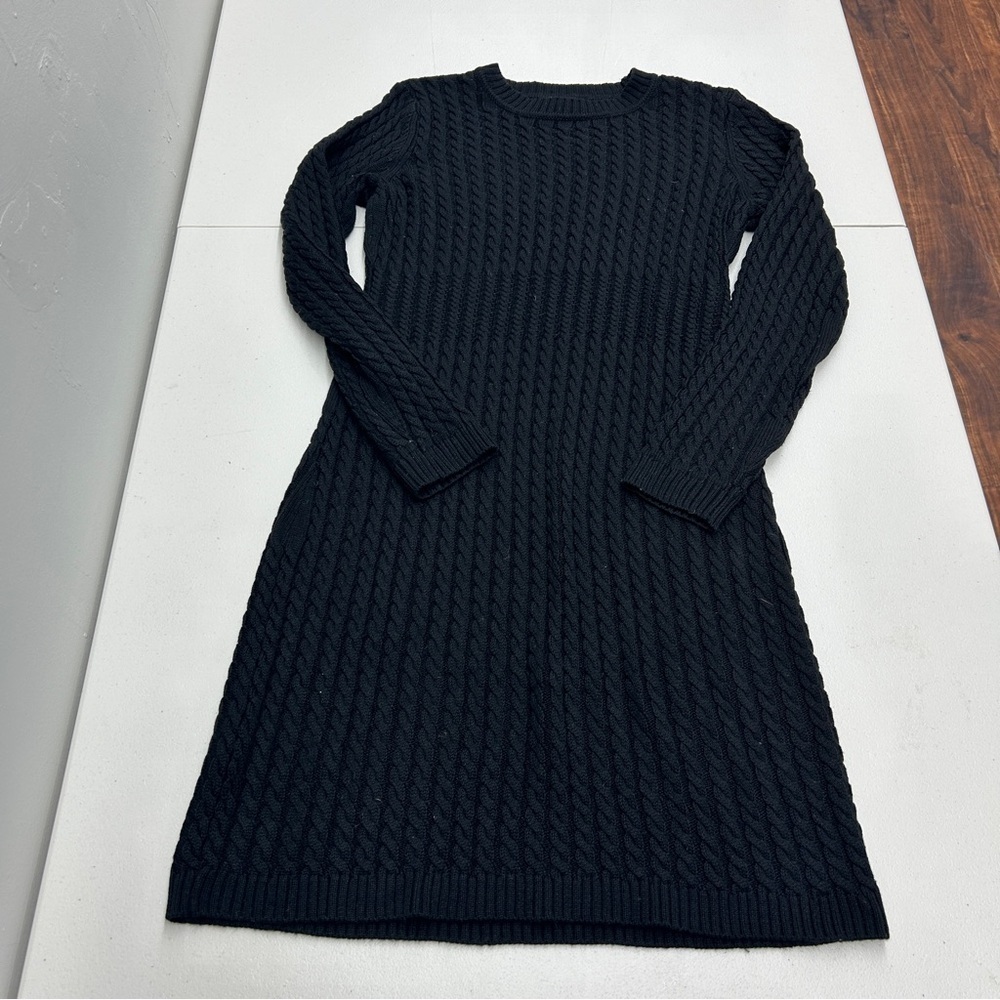 Calvin Klein Black Long Sleeve Sweater Dress